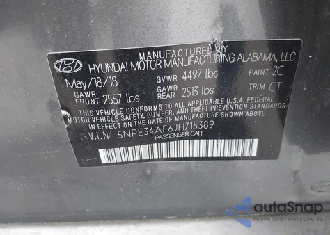 2018 Hyundai Sonata Sport/Limited/Sel из США, поврежденный, VIN 5NPE34AF6JH715389